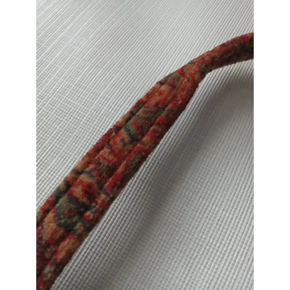 Richmark Vintage Brown Multicolored Paisley Print Quilted Velour Shoulder Bag